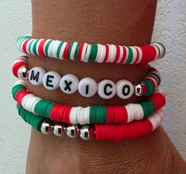 Set of 4 Mexico bracelets. Handmade.