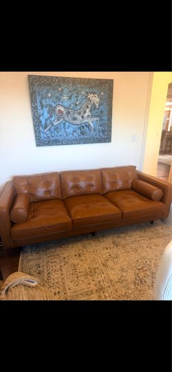 Leather 3 seat sofa