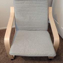 IKEA Armchair, birch veneer/Knisa light beige