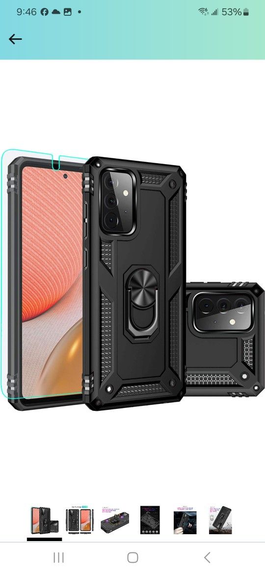 SKTGSLAMY Samsung Galaxy A72 Case,Galaxy A72 5G Case,with Screen Protector,[Military Grade] 16ft. Drop Tested Cover with Magnetic Kickstand Car Mount 