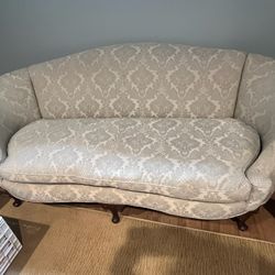 Victorian Style Antique Sofa with Down Cushion in VG Condition 