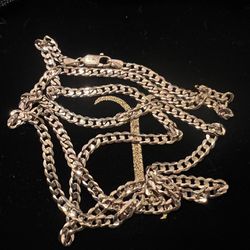 Jacoje 14k Solid Yellow Gold Flat Curb Chain