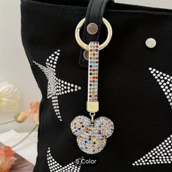 Brand New Sparkling Colorful Rhinestones Mickey Mouse Keychain & Bag Charm
