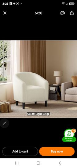 NEW IN BOX-BEIGE CLUB CHAIRS