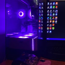 Cyber power gaming pc with monitor and controller