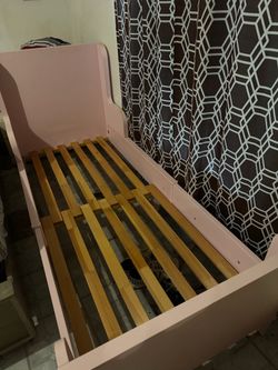 Pink twin size bed
