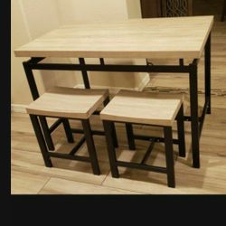 Table W/2 Stools Regular Size Not High 