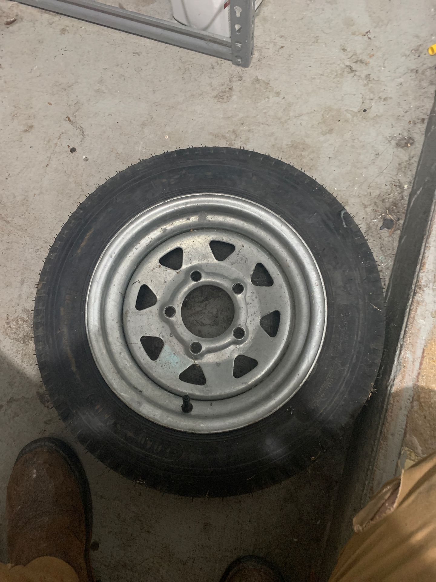 Trailer tire new and wheel