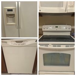 Combo Refrigerator, Range, Dishwasher And Microwave 