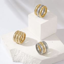 Natasha 18Kt Gold Flex Stack Ring
