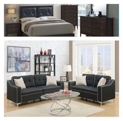 Queen Bedroom set & living room set sale (finance available)