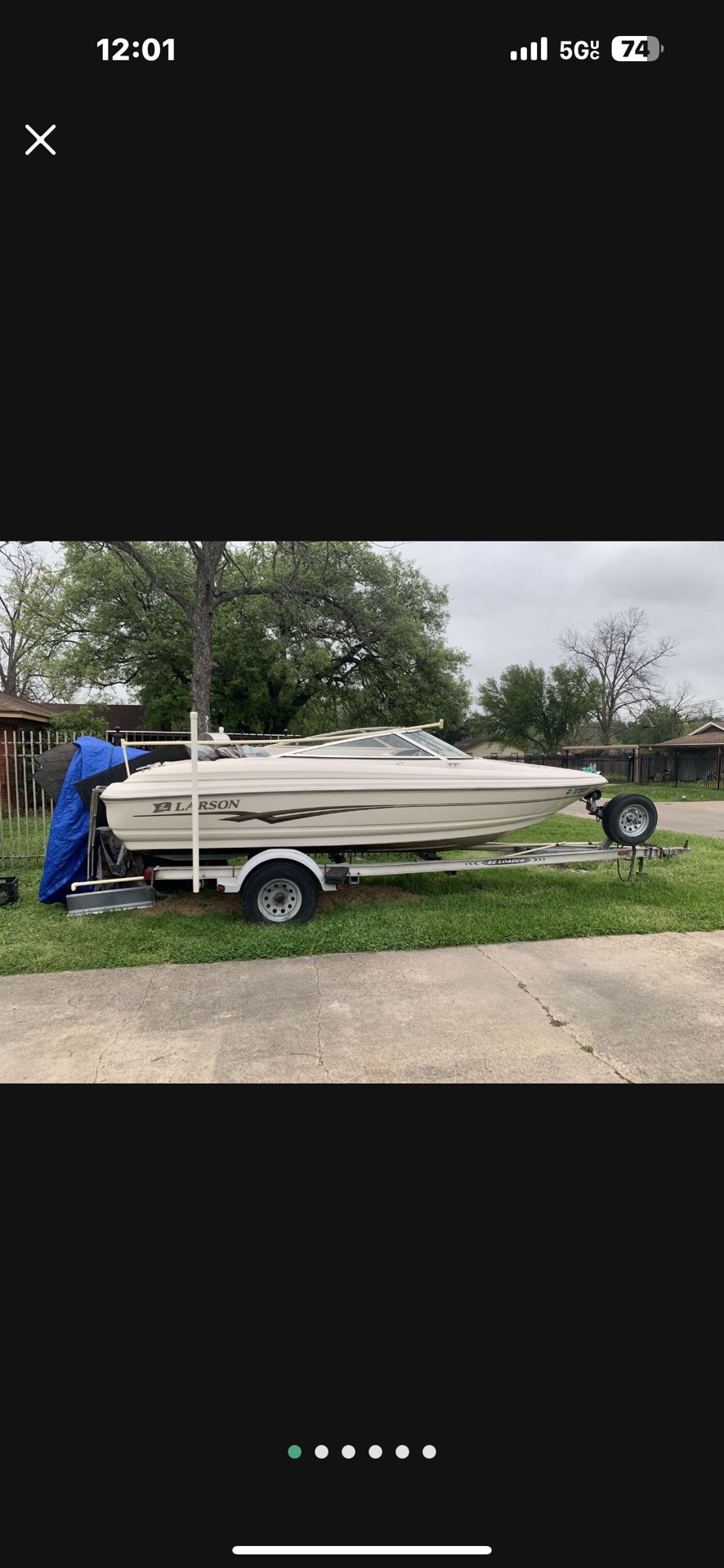 2001 Larson boat 19 foot outboard 150hpJohnson motor 