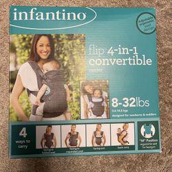 NEW Infantino Flip Advanced 4-in-1 Convertible Carrier Newborn Baby (8-32 lbs) 