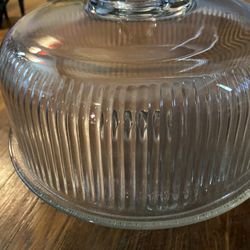 Anchor Hocking Rippled cake plate/punch bowl