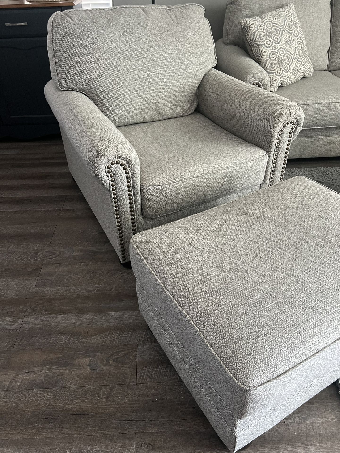 Chair And Matching Ottoman