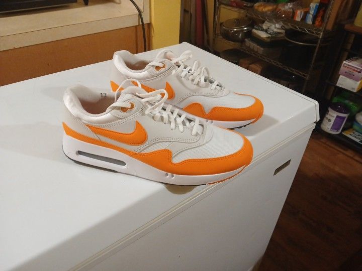 Men's Nike Air Max 1 89 Og Size 13 Golf Cleats W Orange