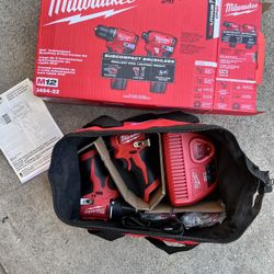 Milwaukee M12 Sub-Compact Brushless 2-Tool Combo Kit 