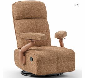 Mamazing Swivel Glider Recliner in Brown Fabric