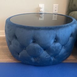 Blue Circle Ottoman