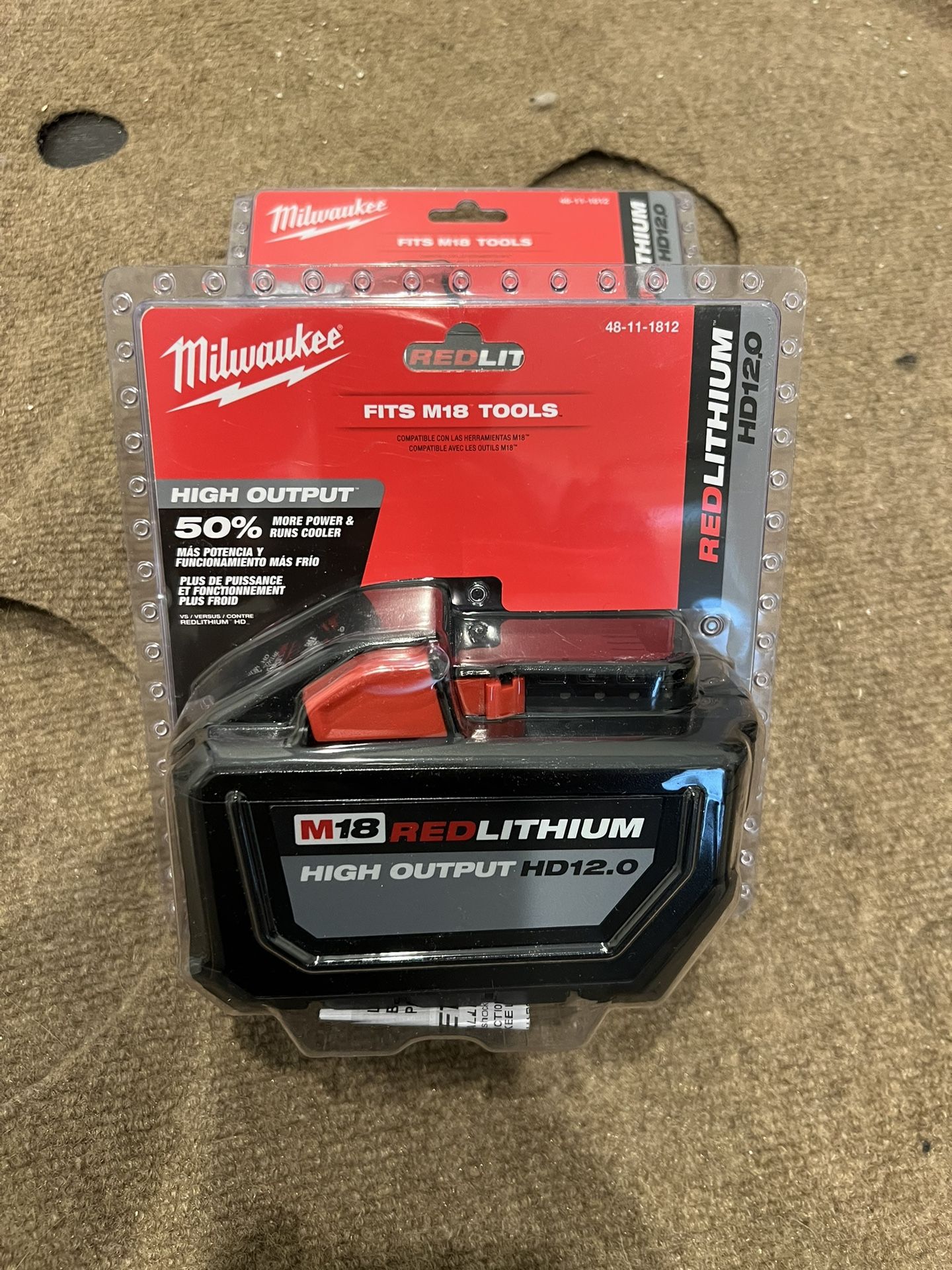 Milwaukee M18 High Output 12.0Ah Battery Pack. 