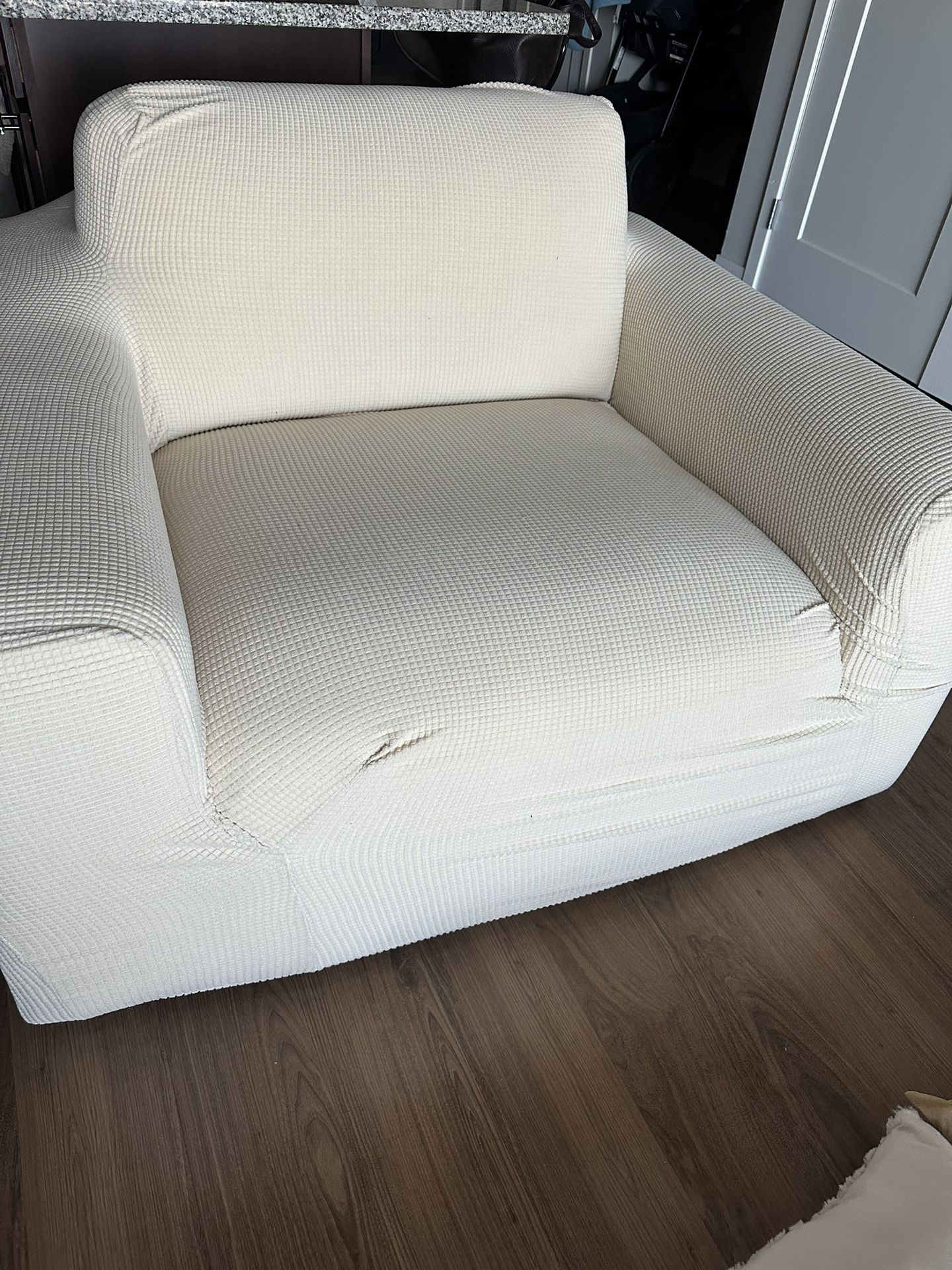 White Fabric Armchair