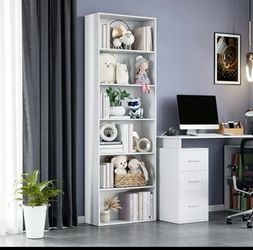 Homfa 6 Tier Tall Bookshe... Homfa 6 Tier Tall Bookshelf and Bookcase Wooden Bookcase