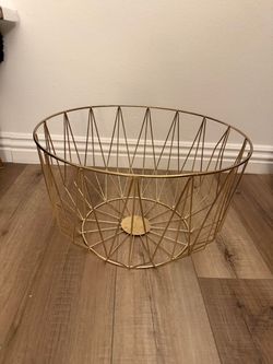 Gold Wire Blanket Basket