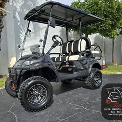 NEW 2025 ICON i40L Lifted Electric Golf Cart - 4 Passenger - Raven Black w/Two Tone Seats

