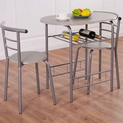 3 Piece Dining Set Table 2 Chairs Bistro 