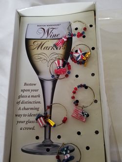 6 wine glass markers