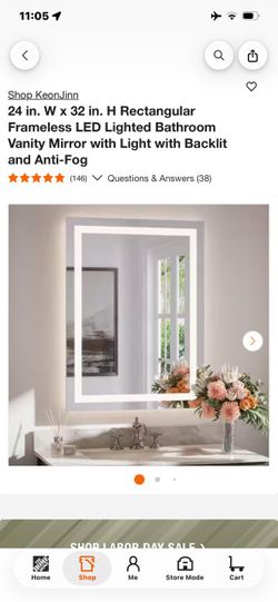 KeonJinn 24x32 LED Backlit Bathroom Vanity Mirror
