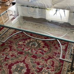 Glass / Metal. Coffee Table & 2 Large Side Tables