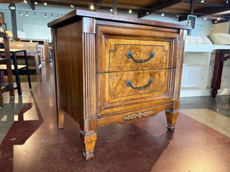 DIXIE Italian Provincial Nightstand w/ Burl Wood Veneer