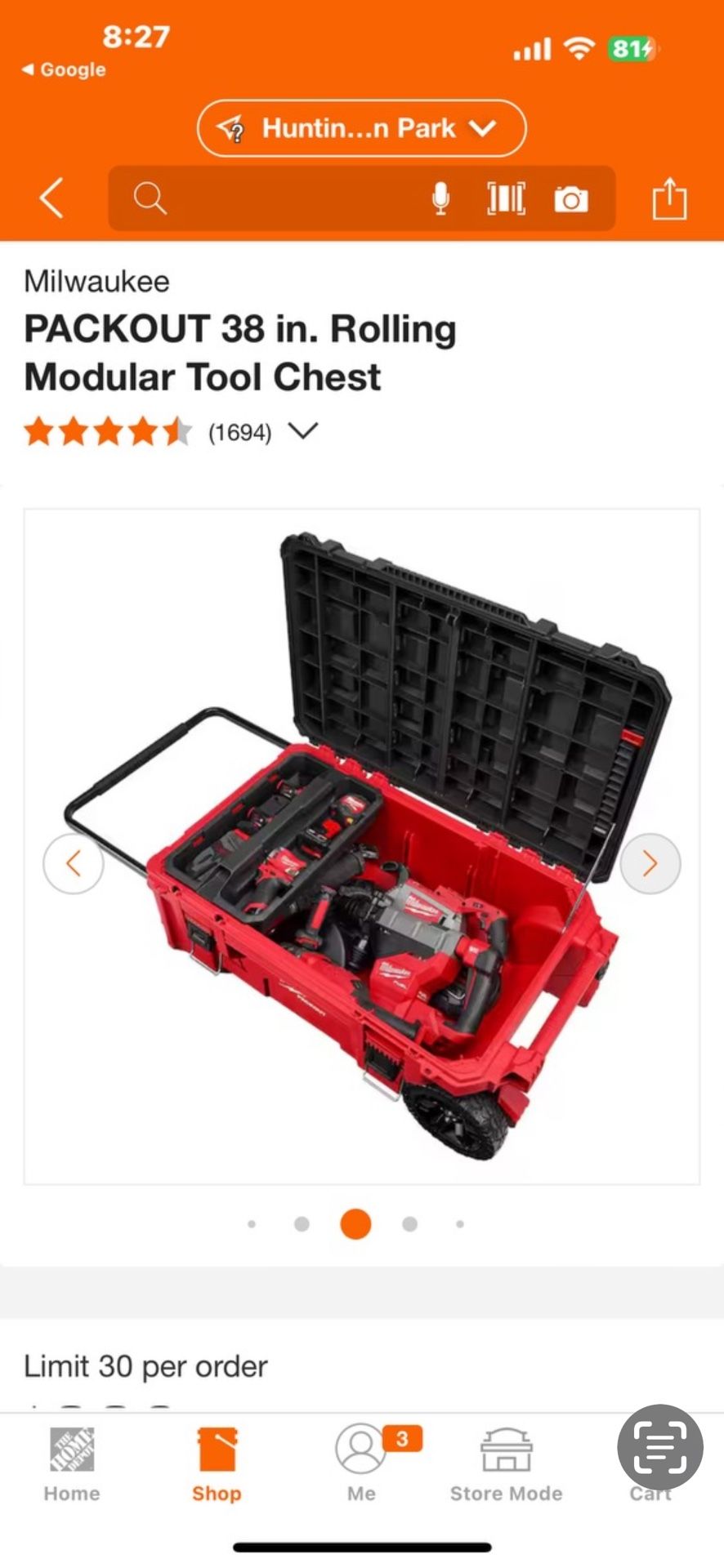 Milwaukee PACKOUT 38 in. Rolling Modular Tool Chest