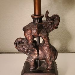 Vintage Elephant Lamp -  Resin  W/Bronze Finish 