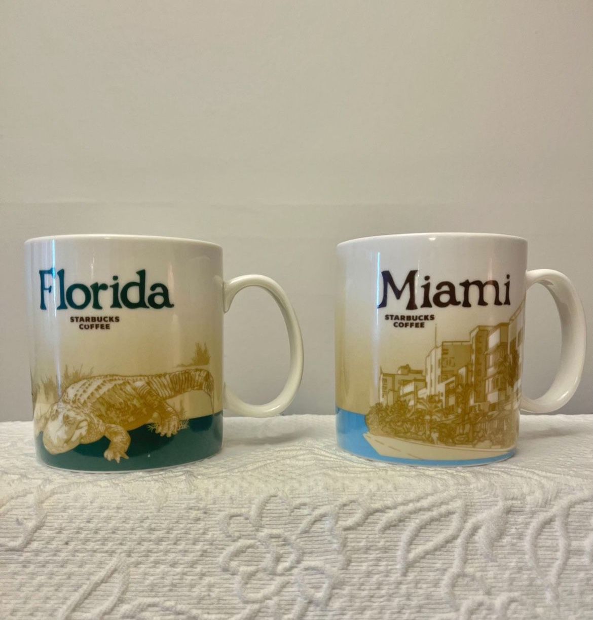 Starbucks mugs Florida 2011 $20, -  Miami 2009 $25 If pictured available.