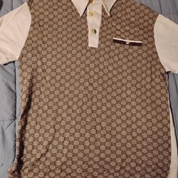 Gucci Polos GG Logo Collar Polo Shirt  S
