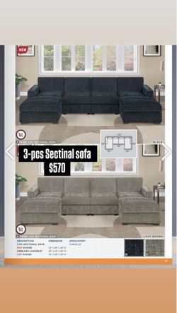 3-pcs Sectional Sofa