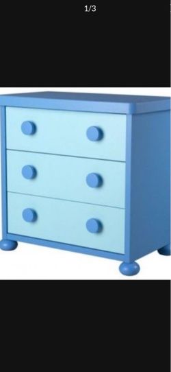 Ikea mammut Blue 3-Drawer Kids Dresser in good condition
