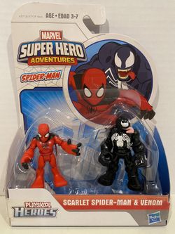 Playskool Marvel Super Hero Adventures Scarlet Spider-Man and Venom 2 Pack
