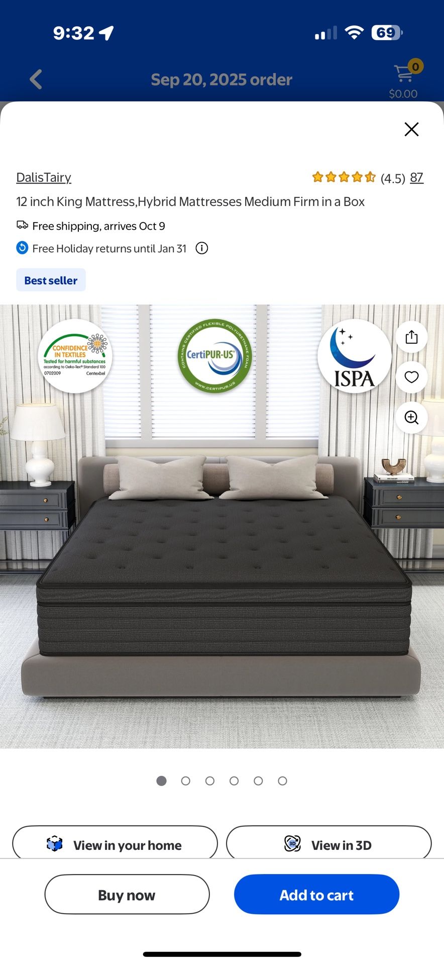 12 inch King Mattress,Hybrid Mattresses Medium Firm in a Box