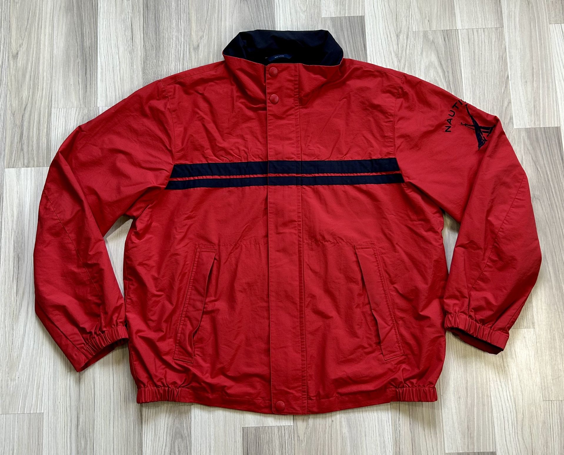 Nautica Sailing Windbreaker Rain Jacket Mens X-Large Good Condition, See Pics