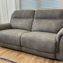 Performance Fabric Dual Power Reclining Sofa