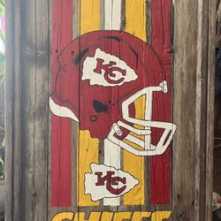 Kansas City Chiefs  Wooden Football Sign