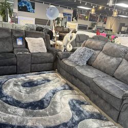 2 Pc Grey Microfiber Sofa And Love Only $1299 Also Comes In Brown