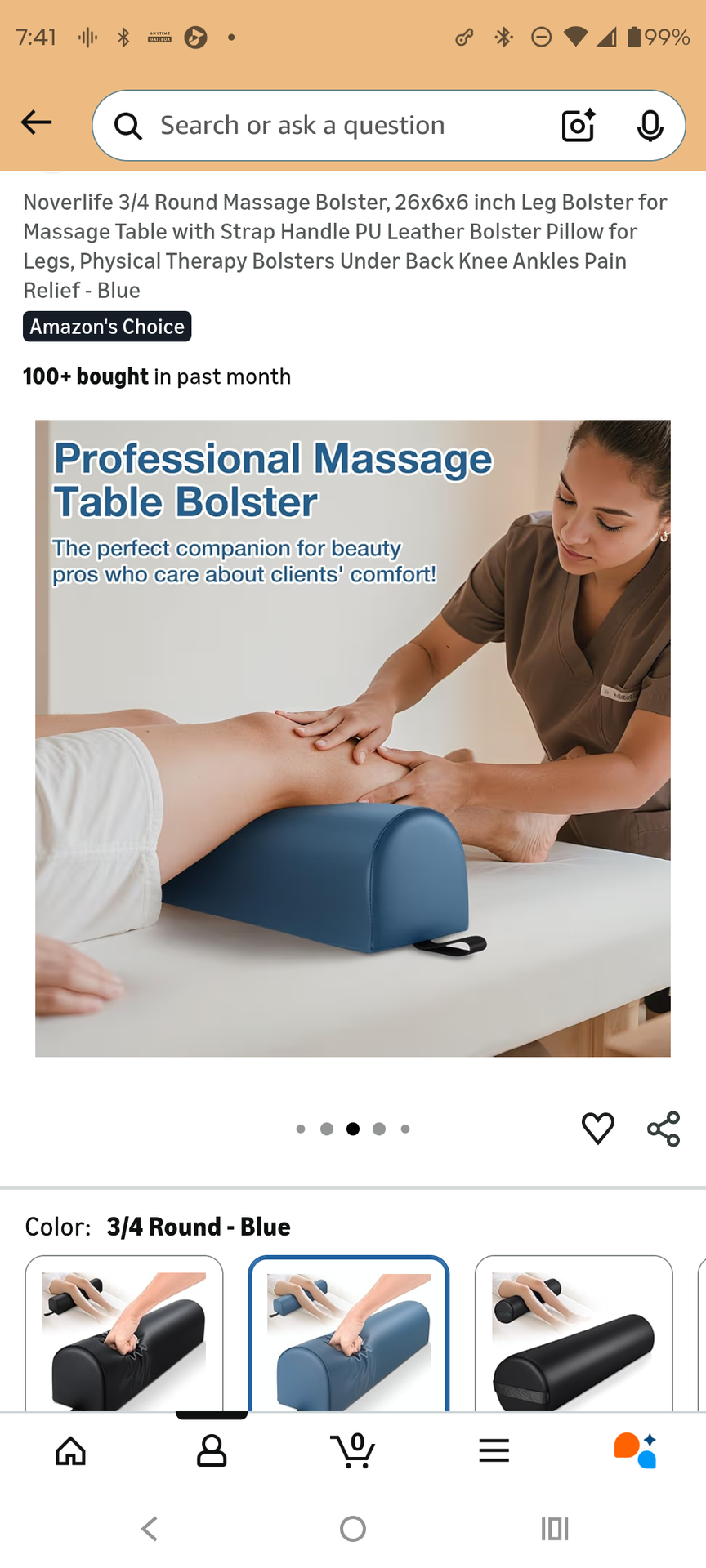 Massage Table Bolster 3/4 Round