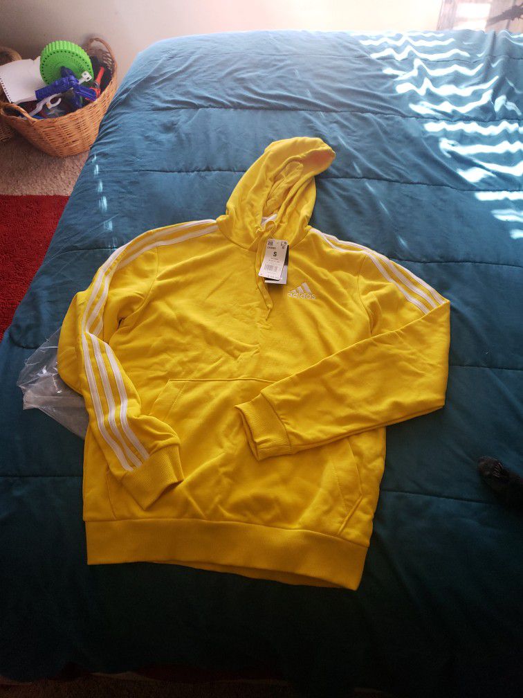 Adidas Yellow Hoodie Small 