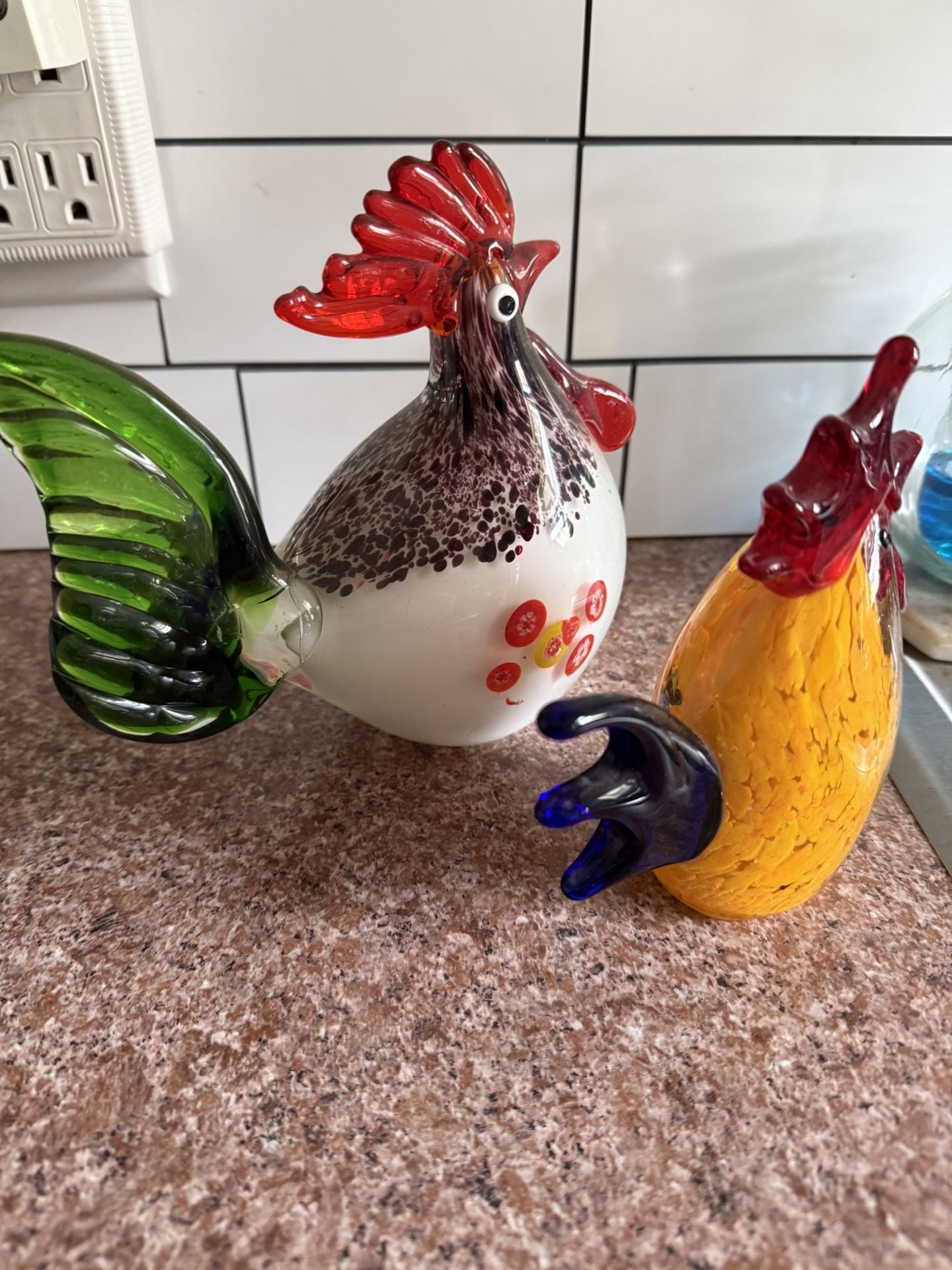 Murano Original Rooster And Chick
