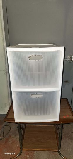 Sterilite Ultra 2 Drawer Filing Storage Cart in white. 16x18x25