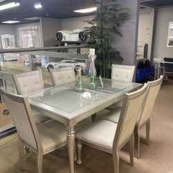 Celandine Silver Dining Room Set / 7pc